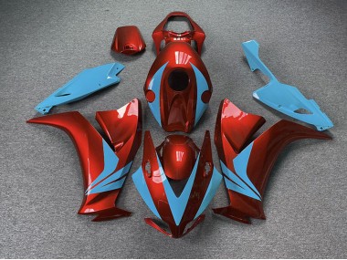 12-16 Rot Glänzend & Hellblau CBR1000RR Motorrad Verkleidung