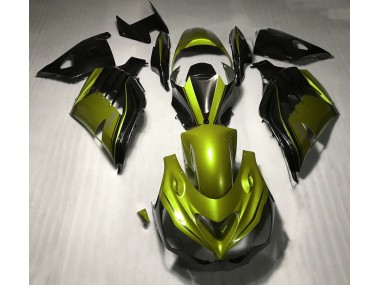 12-21 Glänzendes Gelb & Schwarz ZX14R Motorrad Verkleidung