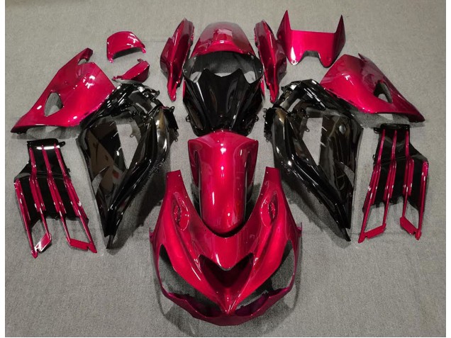 12-21 Rot Glänzend & Schwarz ZX14R Motorrad Verkleidung