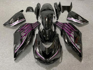 12-21 Schwarz Glänzend & Pink ZX14R Motorrad Verkleidung