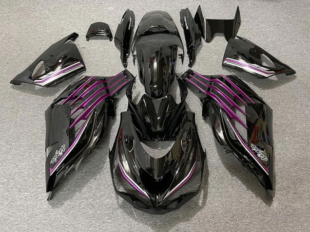 12-21 Schwarz Glänzend & Pink ZX14R Motorrad Verkleidung 12-21 Schwarz Glänzend & Pink ZX14R Motorrad Verkleidung