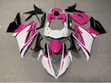 13-16 Glänzend Weiß & Pink Daytona 675 Motorrad Verkleidung