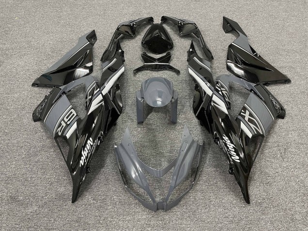 13-18 Glänzend Grau & Schwarz ZX6R Motorrad Verkleidung 13-18 Glänzend Grau & Schwarz ZX6R Motorrad Verkleidung