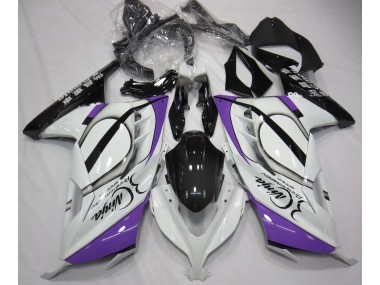 13-18 Glänzend Weiß & Lila Ninja 300 Motorrad Verkleidung