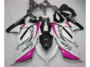 13-18 Glänzend Weiß & Pink Ninja 300 Motorrad Verkleidung
