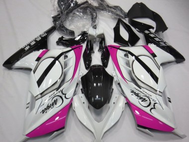 13-18 Glänzend Weiß & Pink Ninja 300 Motorrad Verkleidung