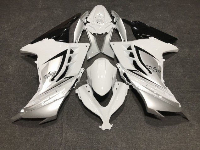 13-18 Glänzend Weiß & Silber Ninja 300 Motorrad Verkleidung