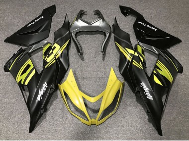 13-18 Glänzendes Schwarz & Gelb ZX6R Motorrad Verkleidung