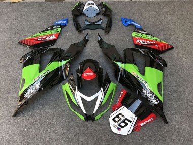 13-18 Rennen-Stil Grün ZX6R Motorrad Verkleidung