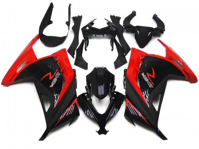 13-18 Rot & Schwarz Glänzend Ninja 300 Motorrad Verkleidung