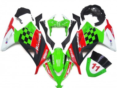 13-18 Rot & Schwarz Kariert Glänzend Ninja 300 Motorrad Verkleidung