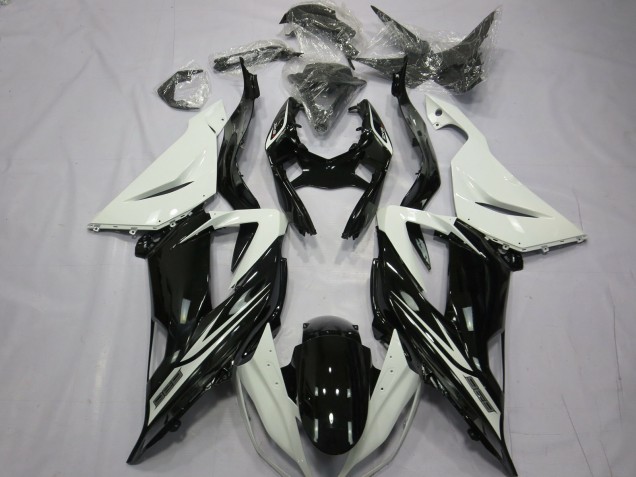 13-18 Schlichte Glänzend Schwarz Weiß ZX6R Motorrad Verkleidung 13-18 Schlichte Glänzend Schwarz Weiß ZX6R Motorrad Verkleidung