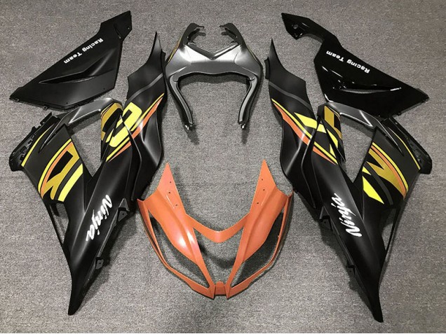 13-18 Schwarz Glänzend & Orange ZX6R Motorrad Verkleidung 13-18 Schwarz Glänzend & Orange ZX6R Motorrad Verkleidung
