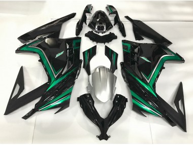 13-18 Schwarz Glänzend & Smaragdgrün Ninja 300 Motorrad Verkleidung