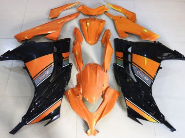 13-18 Sonnenaufgangsorange & Schwarz Ninja 300 Motorrad Verkleidung