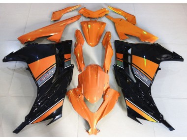 13-18 Sonnenaufgangsorange & Schwarz Ninja 300 Motorrad Verkleidung