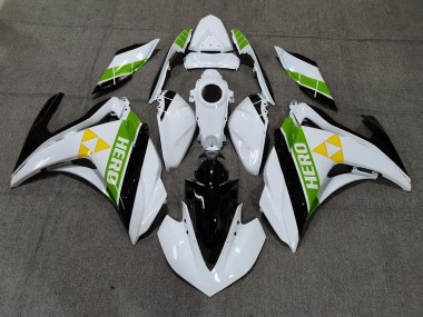 15-18 Glänzend Weiß Schwarz & Grün R3 Motorrad Verkleidung