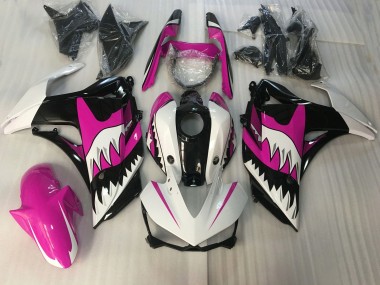 15-18 Rosa & Weißer Hai R3 Motorrad Verkleidung