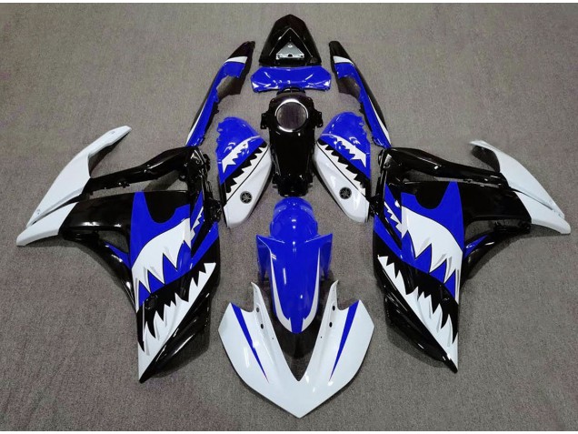 15-18 Weißer Hai & Blau R3 Motorrad Verkleidung