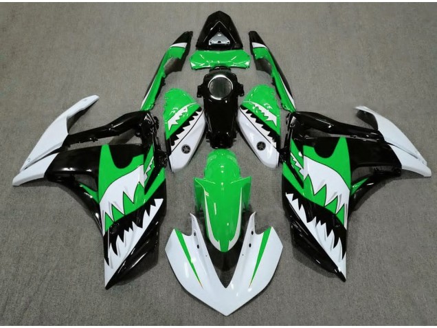 15-18 Weißer Hai & Grün R3 Motorrad Verkleidung