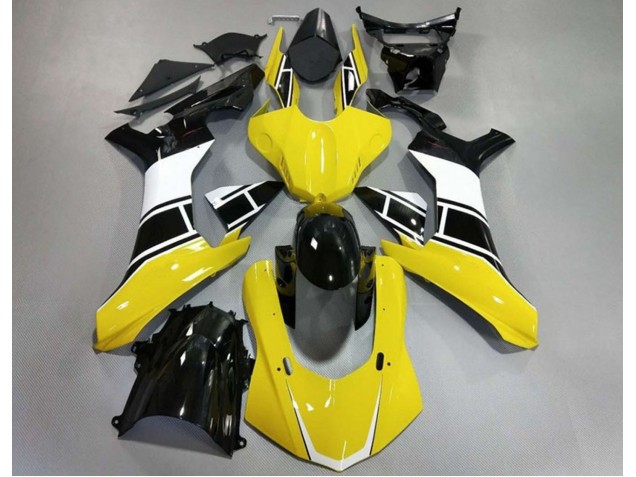 15-19 Glänzendes Gelb Weiß & Schwarz R1 Motorrad Verkleidung