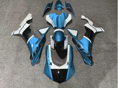 15-19 Hellblau & Kohlefaser Akzente R1 Motorrad Verkleidung