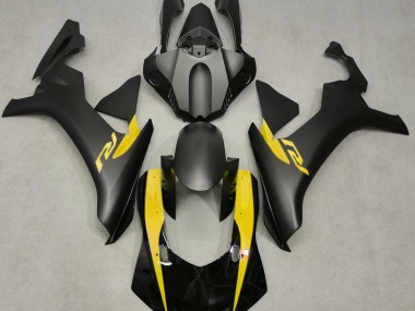 15-19 Matt Schwarz & Gelb R1 Motorrad Verkleidung