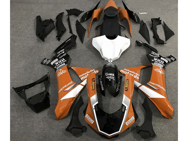 15-19 Orange Glänzender Logostil R1 Motorrad Verkleidung