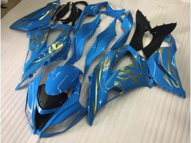 16-19 Glänzend Blau Mit Gold ZX10R Motorrad Verkleidung