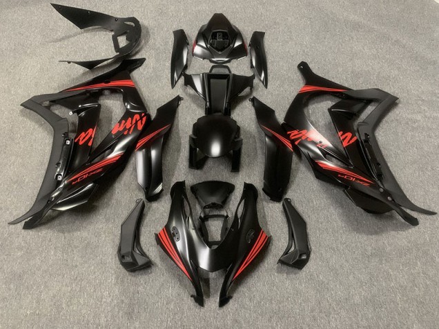 16-19 Matt Schwarz Mit Rot ZX10R Motorrad Verkleidung 16-19 Matt Schwarz Mit Rot ZX10R Motorrad Verkleidung