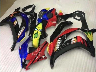16-19 Rot & Blau-Gelber Hai ZX10R Motorrad Verkleidung