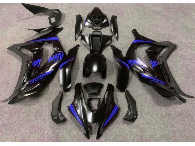 16-19 Satinschwarz & Blau ZX10R Motorrad Verkleidung 16-19 Satinschwarz & Blau ZX10R Motorrad Verkleidung