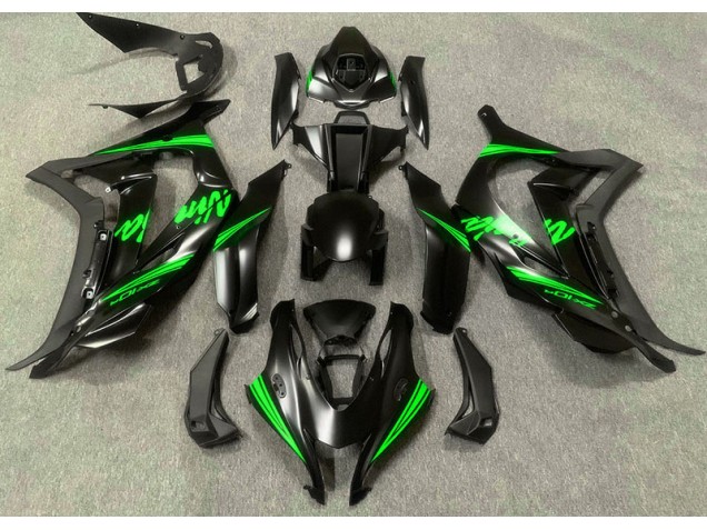 16-19 Satinschwarz & Grün ZX10R Motorrad Verkleidung
