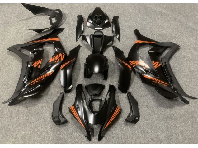 16-19 Satinschwarz & Orange ZX10R Motorrad Verkleidung