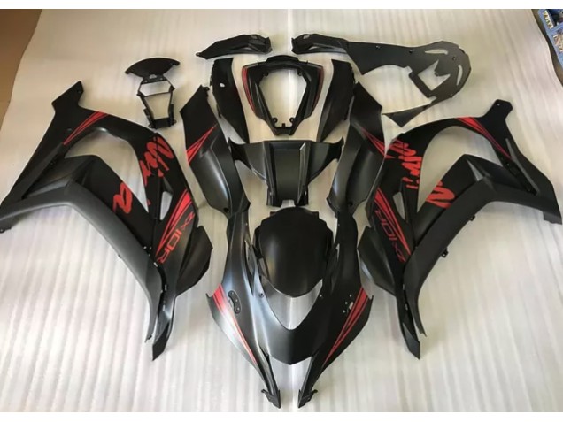 16-19 Satinschwarz & Rot ZX10R Motorrad Verkleidung 16-19 Satinschwarz & Rot ZX10R Motorrad Verkleidung