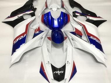 17-21 Glänzend Weiß & Tiefes Blau R6 Motorrad Verkleidung