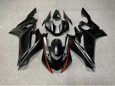 17-21 Matt Schwarze & Rot Akzente R6 Motorrad Verkleidung