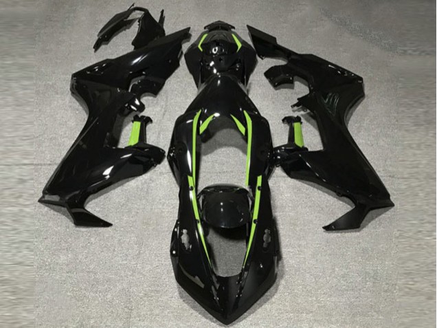 17-23 Schwarz Glänzend & Limettengrünes Futter CBR1000RR Motorrad Verkleidung