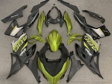 18-23 Flüssiges Gelb & Grau Ninja 400 Motorrad Verkleidung