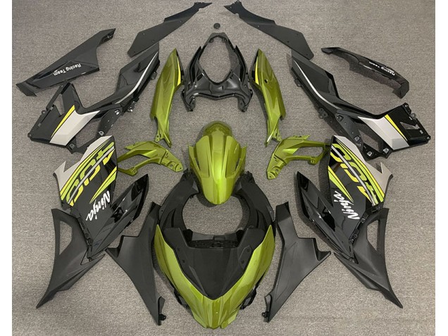18-23 Flüssiges Gelb & Grau Ninja 400 Motorrad Verkleidung