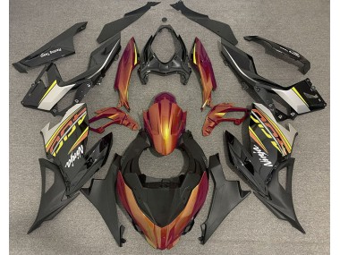 18-23 Flüssiges Orange & Grau Ninja 400 Motorrad Verkleidung