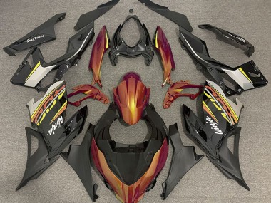 18-23 Flüssiges Orange & Grau Ninja 400 Motorrad Verkleidung