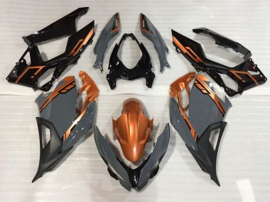 18-23 Nardo Grau & Orange Ninja 400 Motorrad Verkleidung