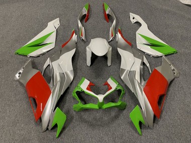 19-23 Benutzerdefiniert Rot / Grün & Silber ZX6R Motorrad Verkleidung