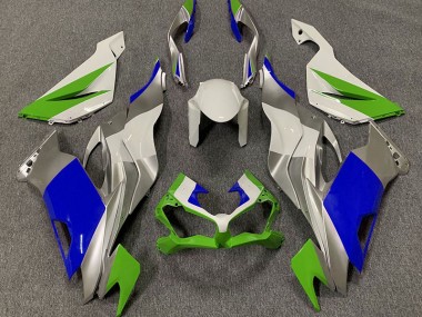 19-23 Glänzend Grün Blau & Silber ZX6R Motorrad Verkleidung