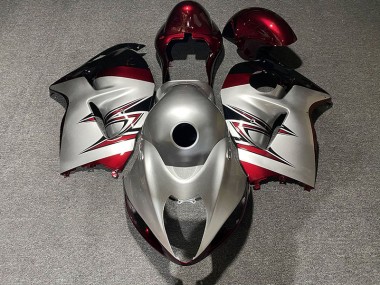 97-07 Silber Glänzend & Candy Red GSXR 1300 Motorrad Verkleidung