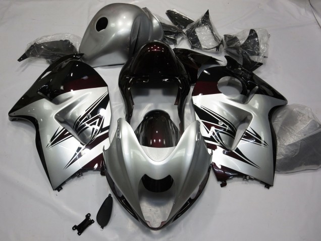 97-07 Silber & Tiefrot GSXR 1300 Motorrad Verkleidung