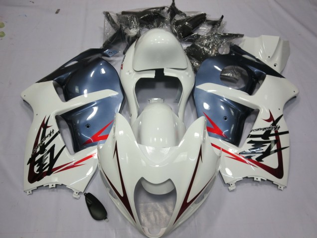 97-07 Weiß & Staubblau GSXR 1300 Motorrad Verkleidung