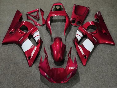 98-02 Tiefrot & Weiß R6 Motorrad Verkleidung