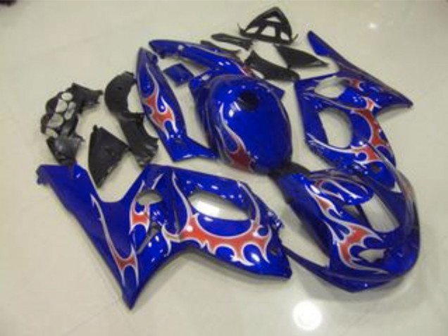 98-07 Blaurot & Silber Glänzend YZF600 Motorrad Verkleidung 98-07 Blaurot & Silber Glänzend YZF600 Motorrad Verkleidung
